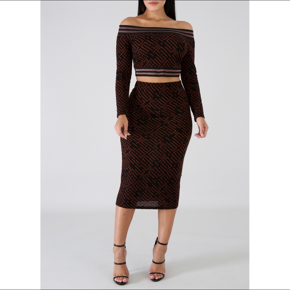 Geometric Patterned Skirt Set 😍